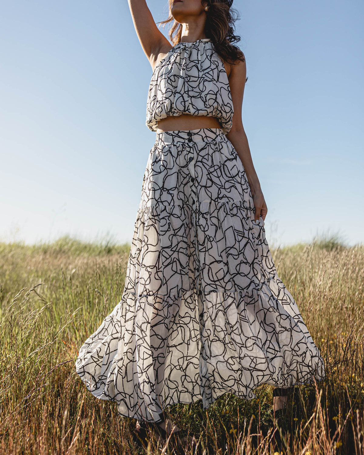 high-waist velours skirt -made in Japan - | aéré