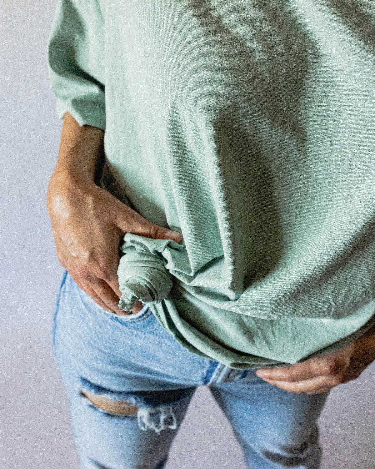 Distressed oversized tee online